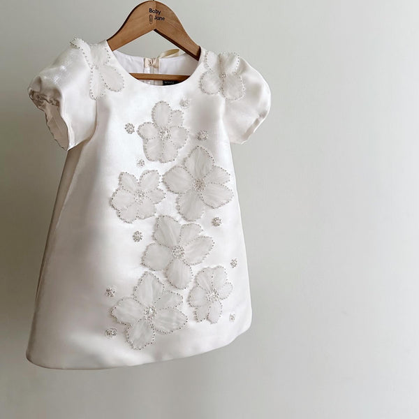 Holiday Floral Shift Dress with Sleeve (18m)