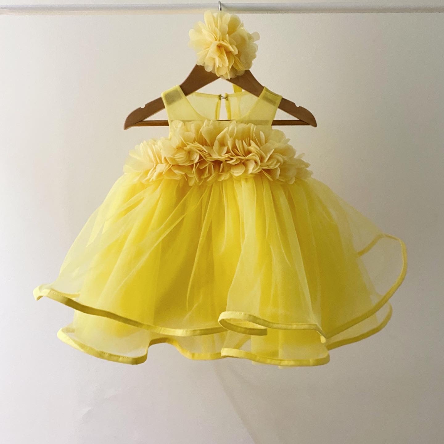 Amina Ball Dress in bright yellow (18m)