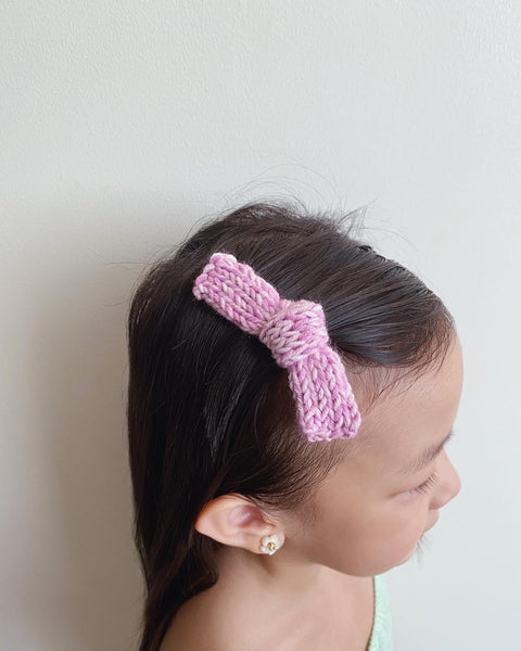 Puff Knot Hand Knitted Bow Clippy
