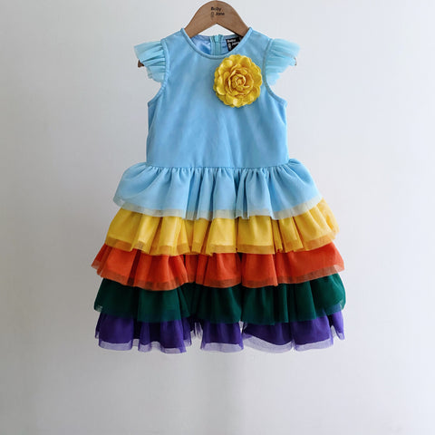 Customized Lace Dress with Ruffle Sleeves (5-layered) (size 4yo)