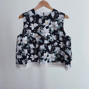 Adult Belle Shift Top with Trim - magnolia