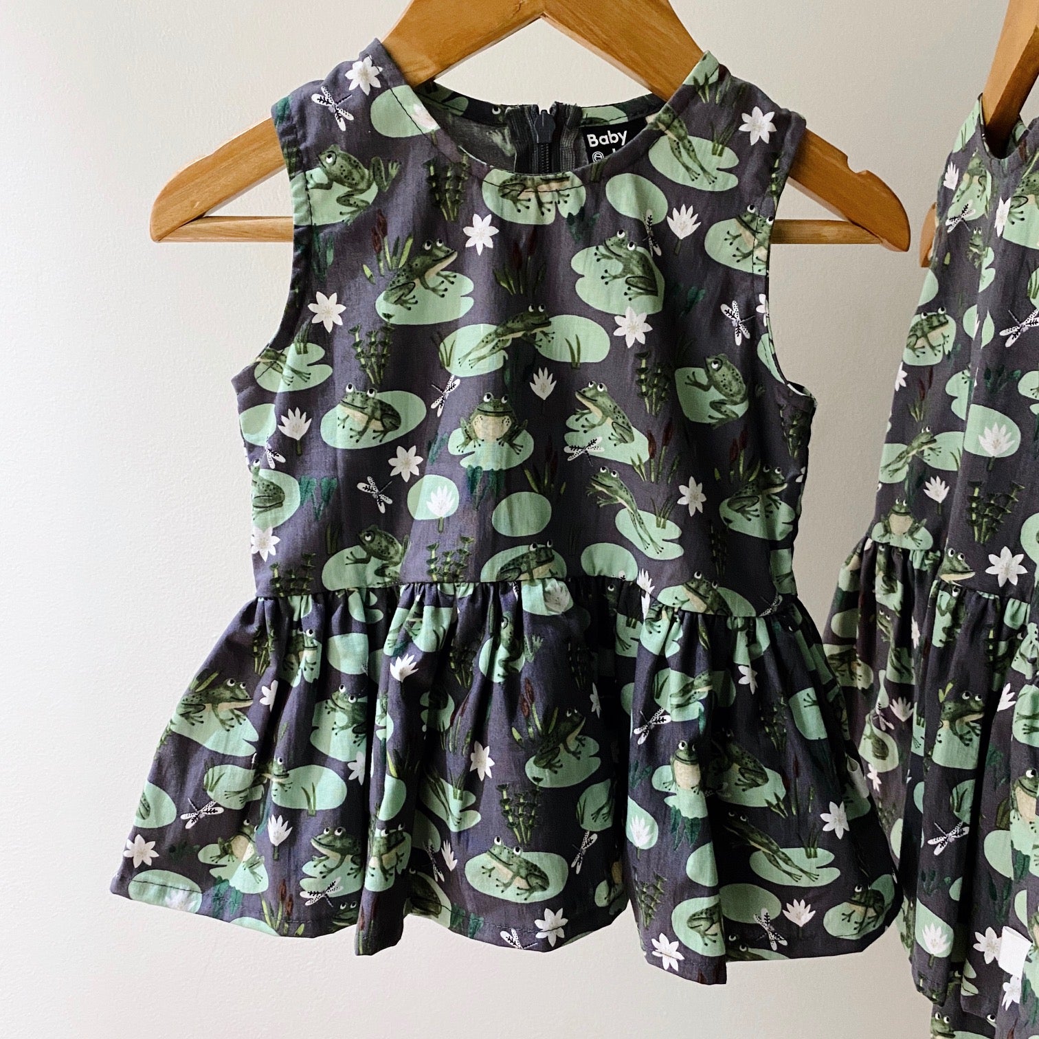 Twirly Peplum Top - frogs