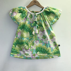 Charlotte Smock-Bell Dress - waterlily (size 2-4yo)