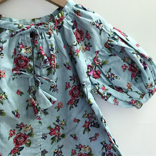 Charlotte Smock Pleated Dress - ikat floral