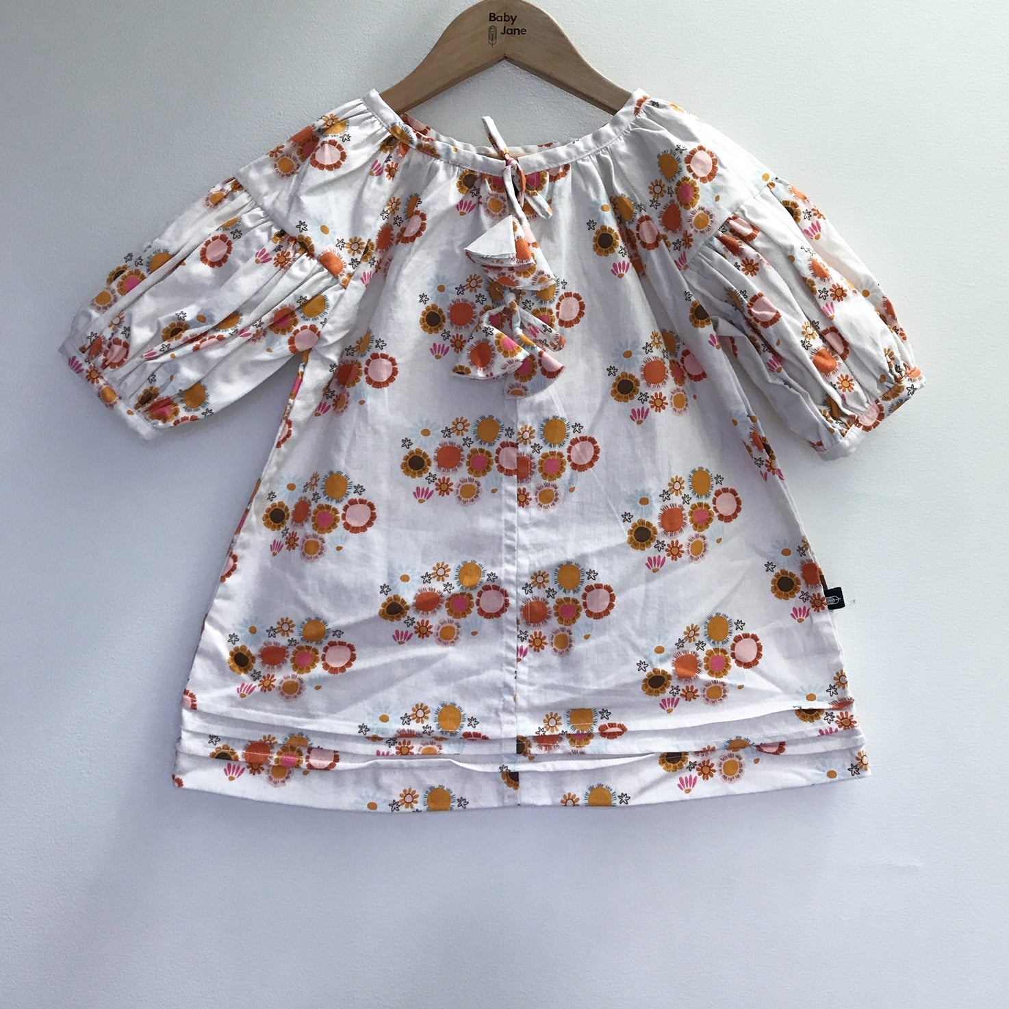 Charlotte Smock Pleated Dress - neverland star flower white (size 2-4yo)