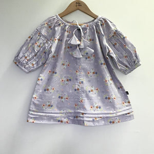 Charlotte Smock Pleated Dress - neverland star flower purple (size 2-4yo)
