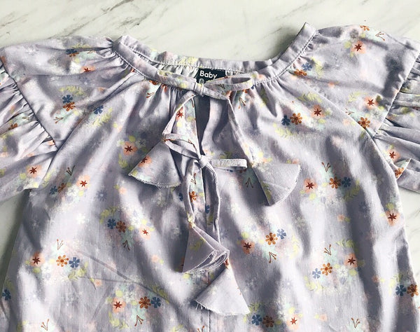 Charlotte Smock Pleated Dress - neverland star flower purple (size 2-4yo)