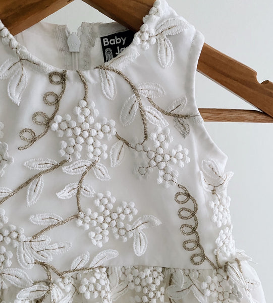 Embroidery Lace Twi)ly Dress - white berries (12m)