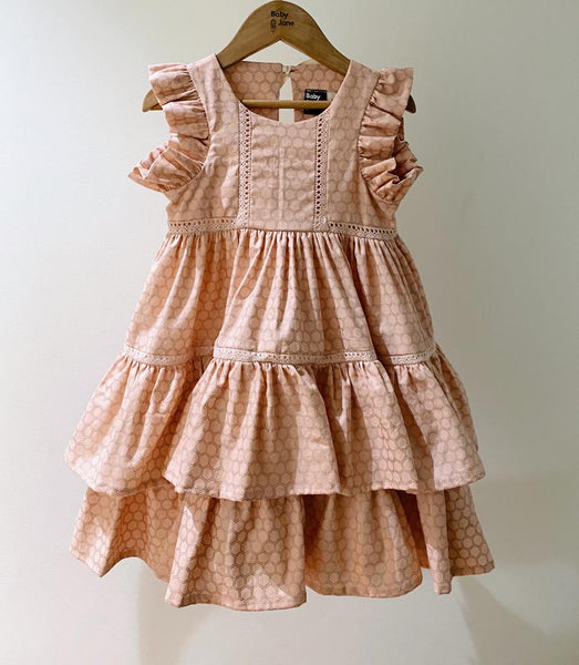 Wilhem Tier Dress - blush honeycomb