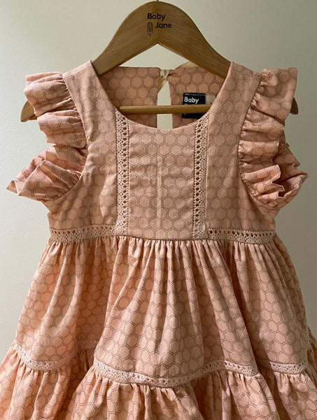 Wilhem Tier Dress - blush honeycomb