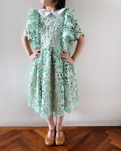 Coco Lace Dress - mint cymbidium (6yo)