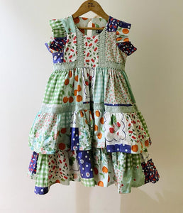 Wilhem Tier Dress - fruits shabby (5yo)