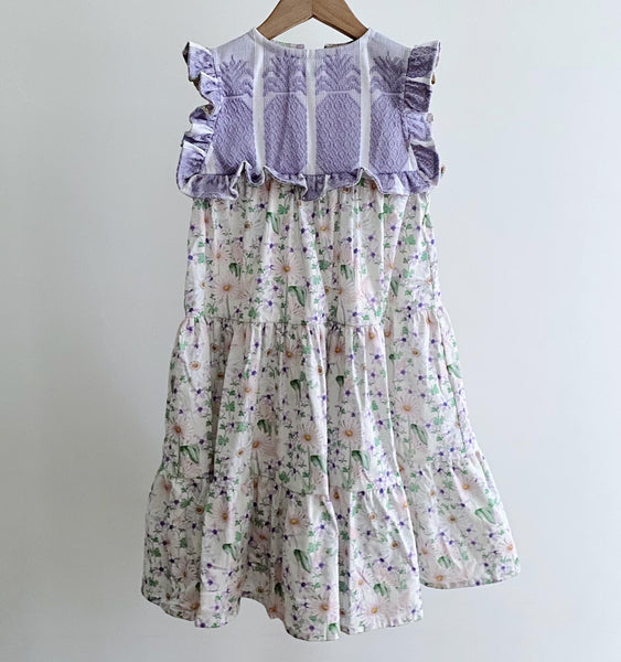 Ellery Tier Dress (5yo) - lilac pineapple & ivies