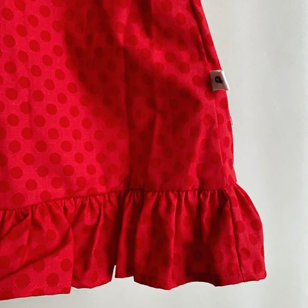 Belle Peplum Top (4yo) - red dots