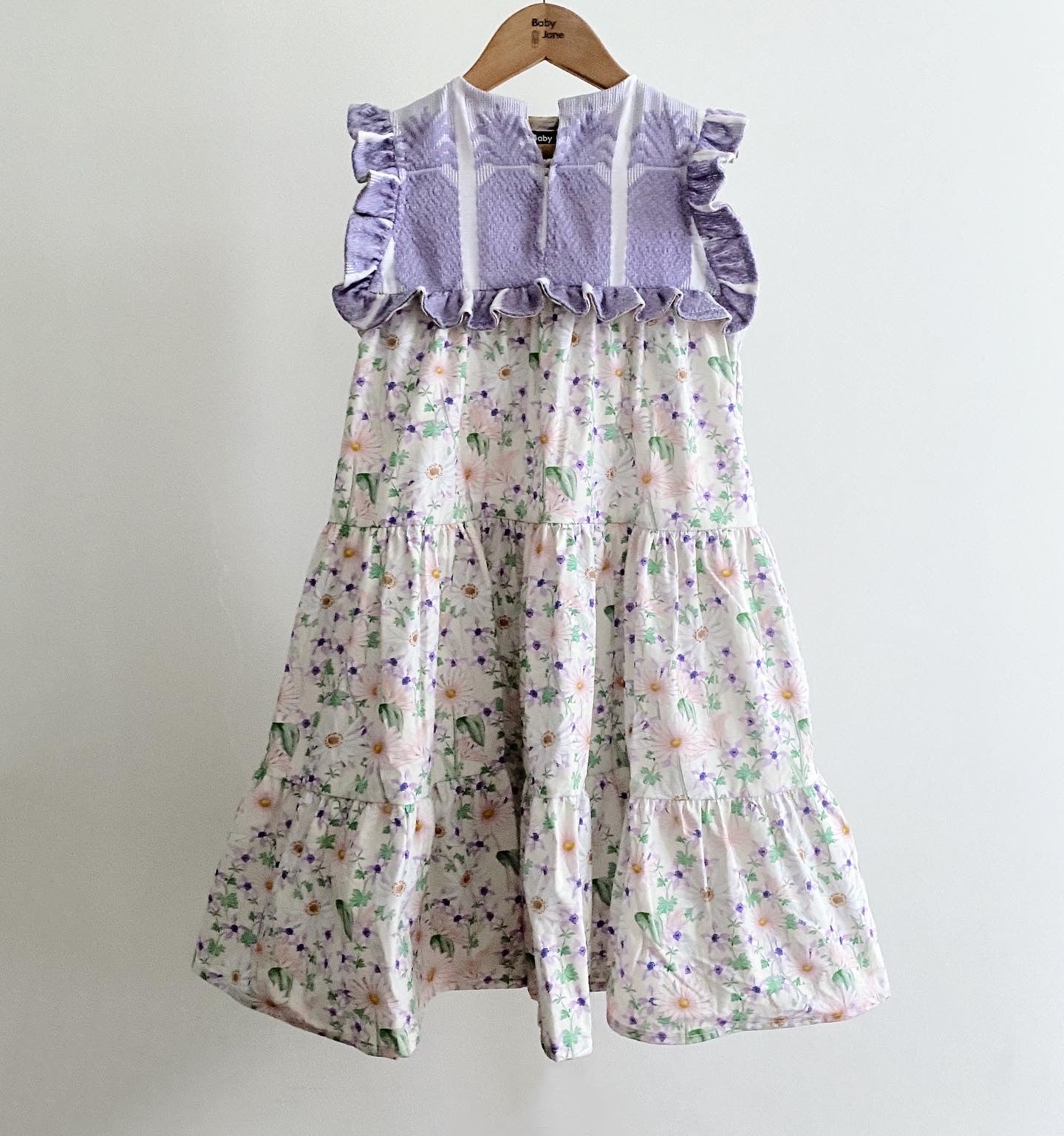 Ellery Tier Dress (5yo) - lilac pineapple & ivies