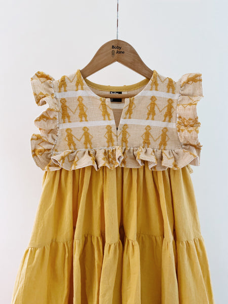 Ellery Tier Dress (5yo) - mustard
