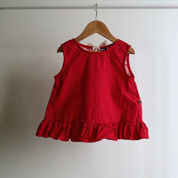 Belle Peplum Top (4yo) - red dots