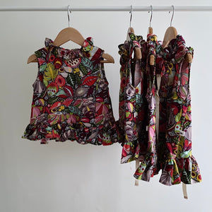 Emerald Top - quirky floral print