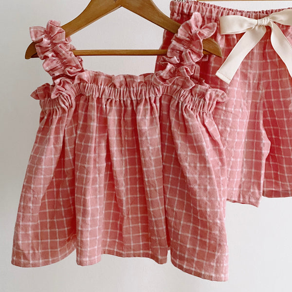Tent Coordinates - pink checkered