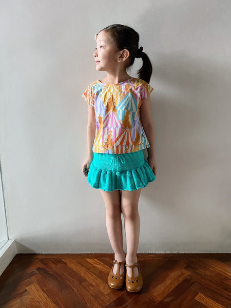 Hand Knitted Skater Skort — turquoise