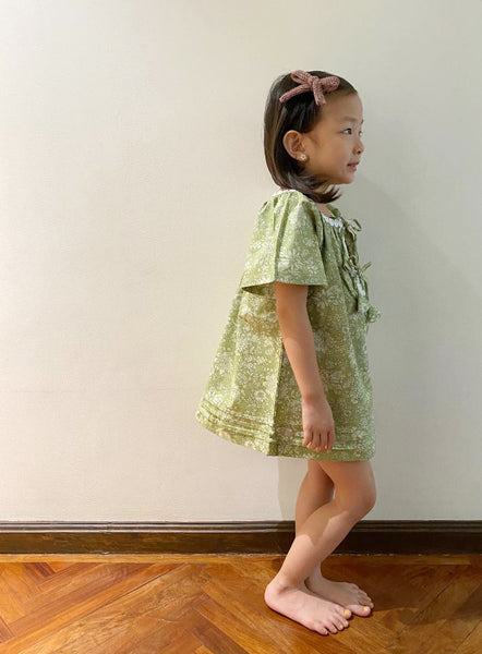 Charlotte Smock-Bell Dress - yellow dots