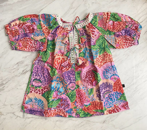 Charlotte Smock Pleated Dress - orchid fantasy