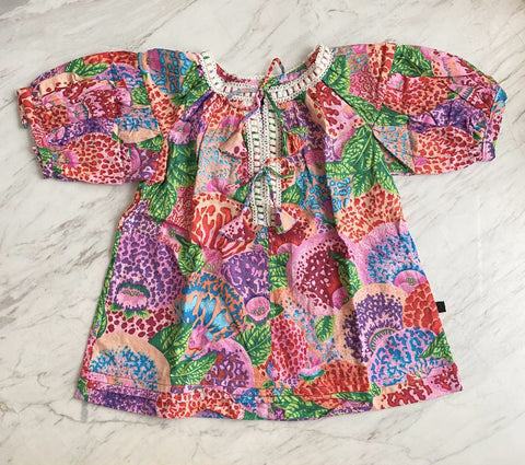 Charlotte Smock Pleated Dress - orchid fantasy