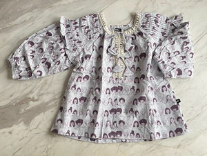 Harriet Smock-Pleated Bell Dress - 60s
