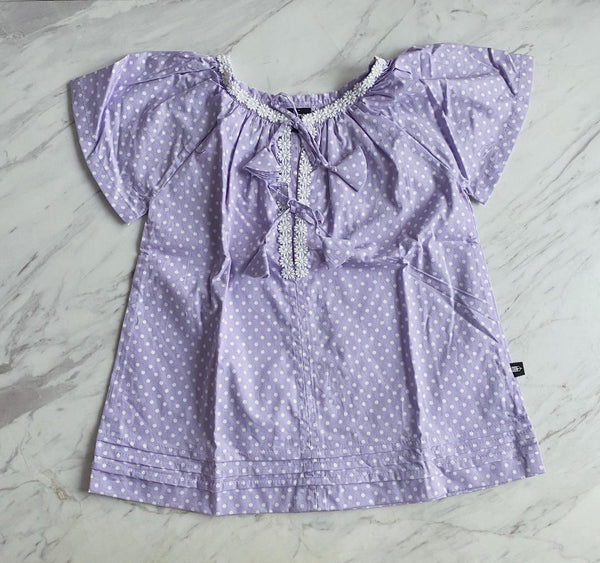 Charlotte Smock-Bell Dress - lilac dots