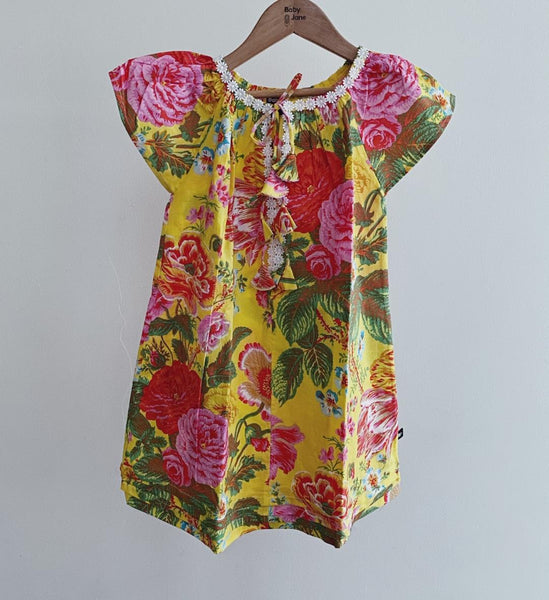 Charlotte Smock-Bell Dress - bright flowers